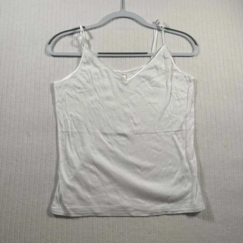 Victoria’s Secret Women’s White Cami Tank Top Size Large Adjustable Straps
